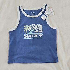 Roxy Blue and White Kids Tank Top